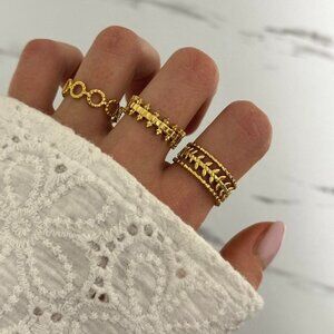 SKU:0082 set of 3 gold rings suitable for sizes from 6‎ to 8,5 US